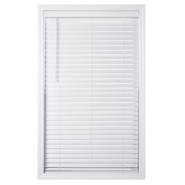 Coverscaped 2" Cordless Faux Wood Smooth White Blinds, 34.25" x 64"
