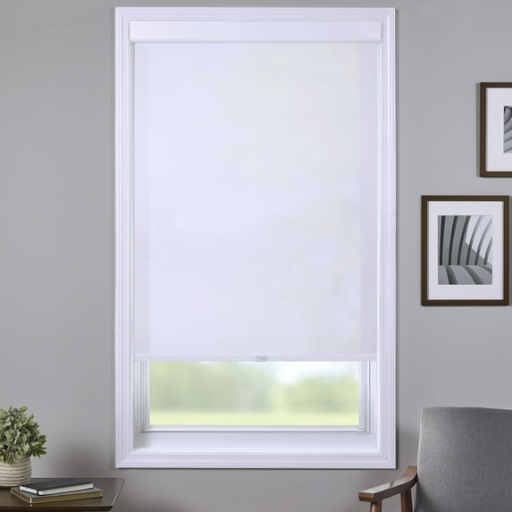 Coverscaped Limited Custom Cordless Light Filtering Roller Shade, Pure White,23.25 x 72