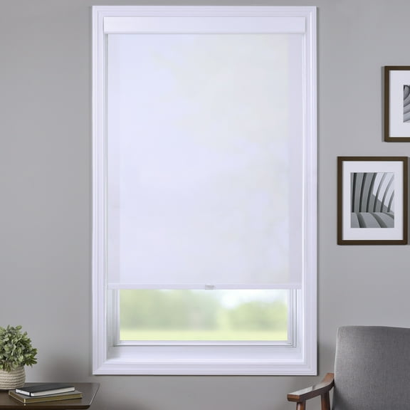 Coverscaped Limited Custom Cordless Light Filtering Roller Shade, Pure White,30 x 72