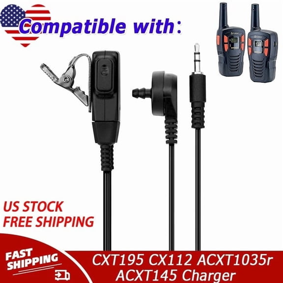 Covert Acoustic Tube Earpiece with Mic Compatible with CXT195 CX112 ACXT1035r ACXT145