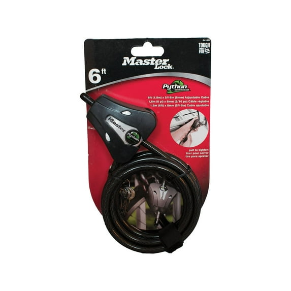 Covert Master Lock Security Cable Black Case of 6