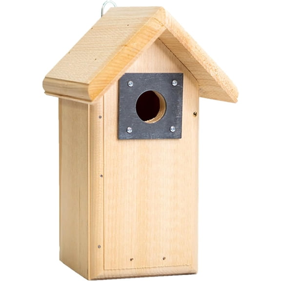 Coveside Backyard Bird House - Wooden Pine Nesting Box with 1.5" Entry Hole, Slate Predator Guard & Side Access - Durable Outdoor Birdhouse for Bluebirds, Wrens, Chickadees & More - Made in USA