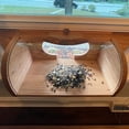 thumbnail image 1 of Wooden Bread Box Window Bird Feeder with Large Viewing Area | Fits Double-Hung Windows 24-36” Wide | Handcrafted Mahogany | Easy Fill & Clean from Inside | 24”W x 9.5”H x 9.5”D | Insulated Sides, 1 of 9