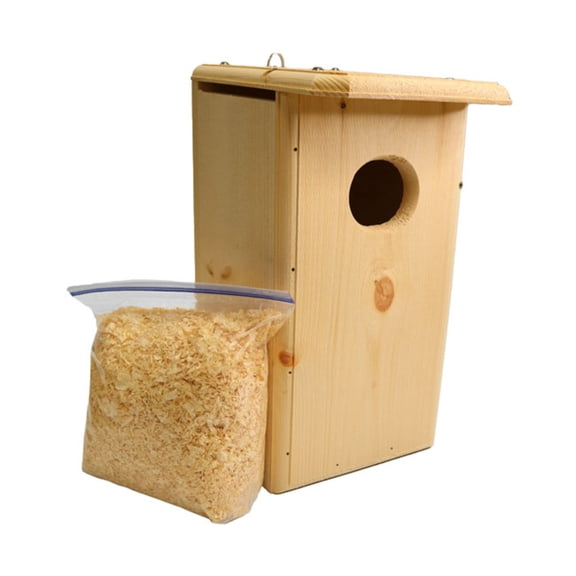 Bird Habitats Bufflehead Duck House - Cavity-Nesting Box with Side Access & Wood Chips, 1" Thick Eastern White Pine for Insulation, Ventilated & Easy-Clean, 17.75"H Duck Nest Box - Made in USA