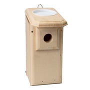 Bird Habitats Open-Top Bluebird House | Predator-Resistant Nest Box with Roof Entry & Wire Guard | 1" Pine, Ventilated, Easy-Clean | Includes Cover/Mealworm Dish | Handmade in USA, 12.5"H