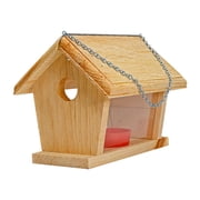 Small Bluebird Mealworm Feeder | Wooden Platform Bird Feeder with Red Feeding Cup | Mounts on 4x4 Post | Eastern White Pine | Handcrafted in Maine | 9H x 11.5W x 7.5D | USA Made
