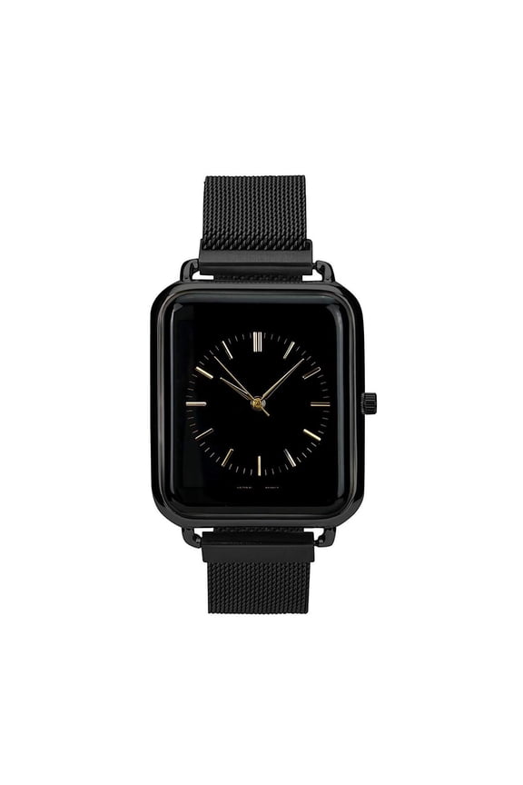 Covet Women's 'Harper' Black Magnetic Mesh Strap Quartz Watch