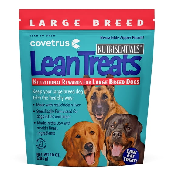 Covetrus Nutrisential Lean Treats for Large Dogs - Soft Dog Treats for Large Dogs - Nutritional Low Fat Bite Size K9 Treats - Chicken Flavor - 10oz - 8 Pack