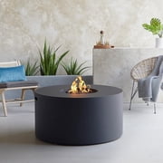 Covewood 41 Inch Round Aluminum Propane Fire Pit Table in Black by BBQGuys Signature