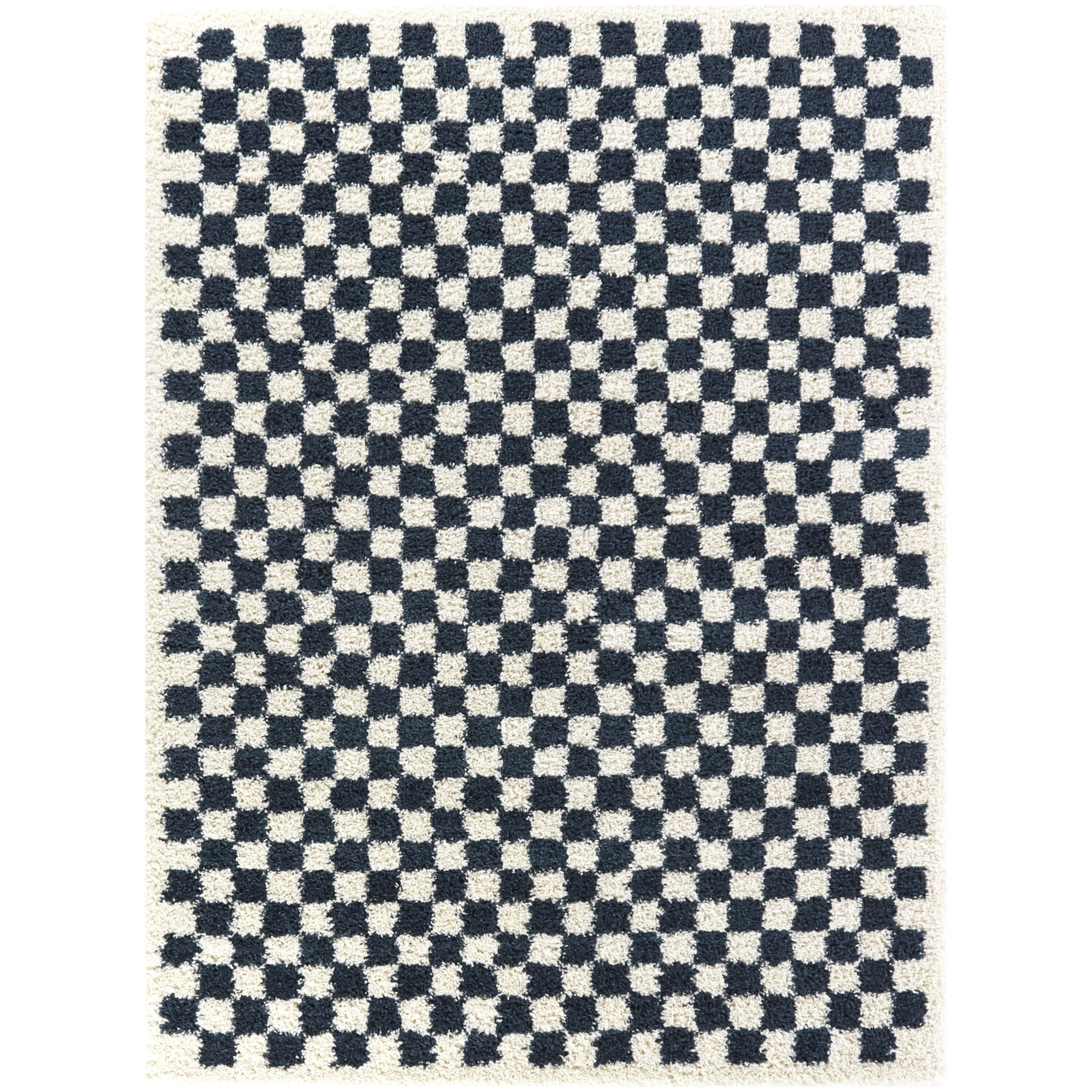 Checkard Rugs Covey Checkered Shag Area Rug - Walmart.com