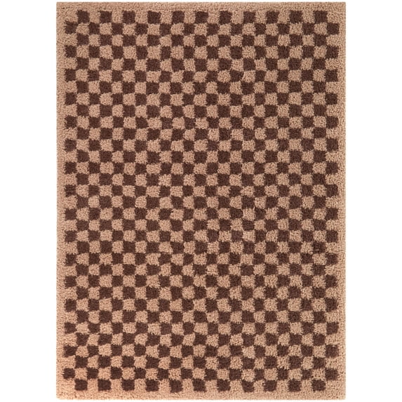 Covey Checkered Shag Area Rug