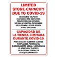thumbnail image 1 of Covid-19 Notice Aluminum Sign - Limited Store Capacity Due to Covid-19 Spanish, 1 of 1