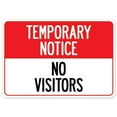 thumbnail image 1 of Covid-19 Notice Plastic Sign - Temporary Notice No Visitors, 1 of 1