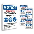 thumbnail image 1 of Covid-19 Vaccination Required Public Safety Rigid Plastic Sign 24 Inch x 18 Inch - 5 Pack, 1 of 8