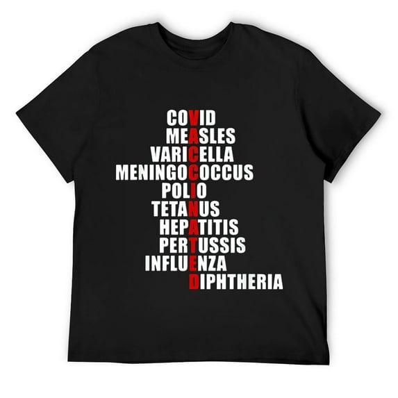 Covid Measles Varicella Vaccinated Cute Saying Idea Mens T-Shirt Black Large