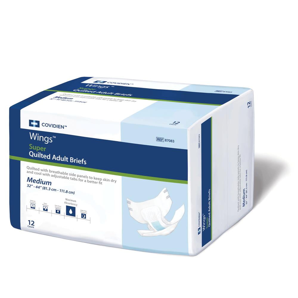 Wings Choice Plus Quilted Brief, Medium, Heavy Absorbency, 66033 - Case ...