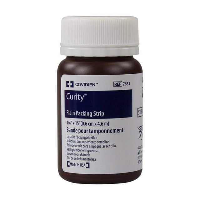 Covidien 7631 Curity Wound Packing Strip Cotton Non-impregnated 1/4 Inch X 5 Yard Sterile (Each)