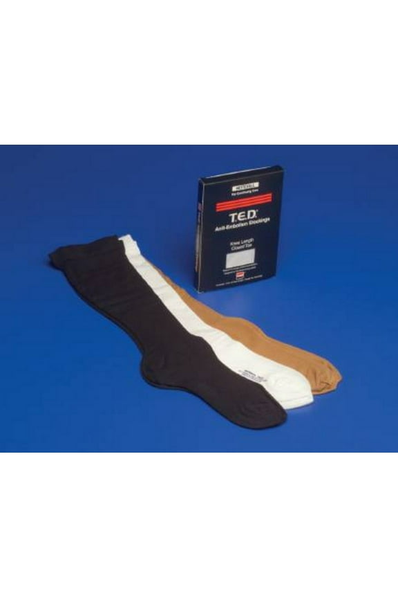 Covidien Anti-embolism Stockings T.E.D. Knee-high Large, Long Black Closed Toe (#4574, Sold by Pair of 2)
