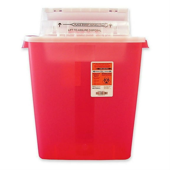 Covidien Biohazard Sharps Refill w/Lift Assist Lid 3 Gallon Red S3GR100537