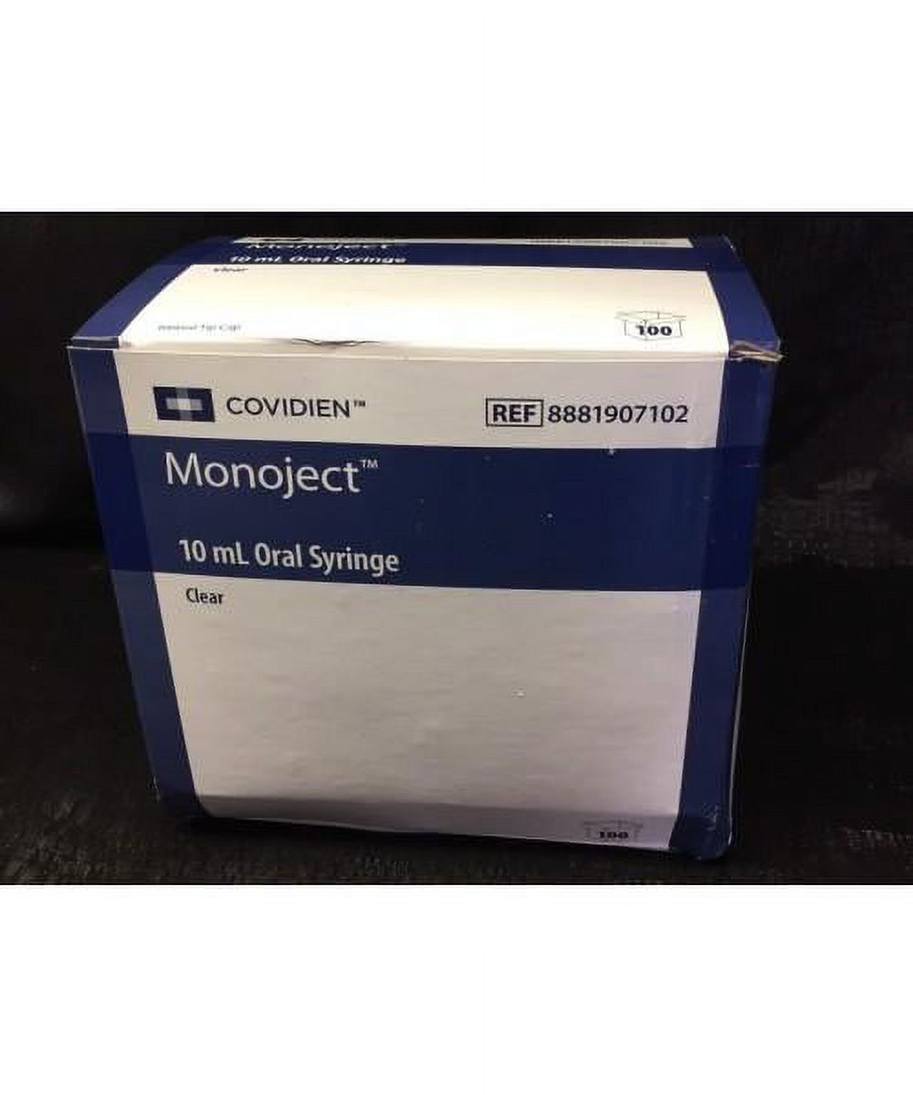 Covidien Monoject Oral Syringe, Clear, 10mL, 100ct 088819071022A1221