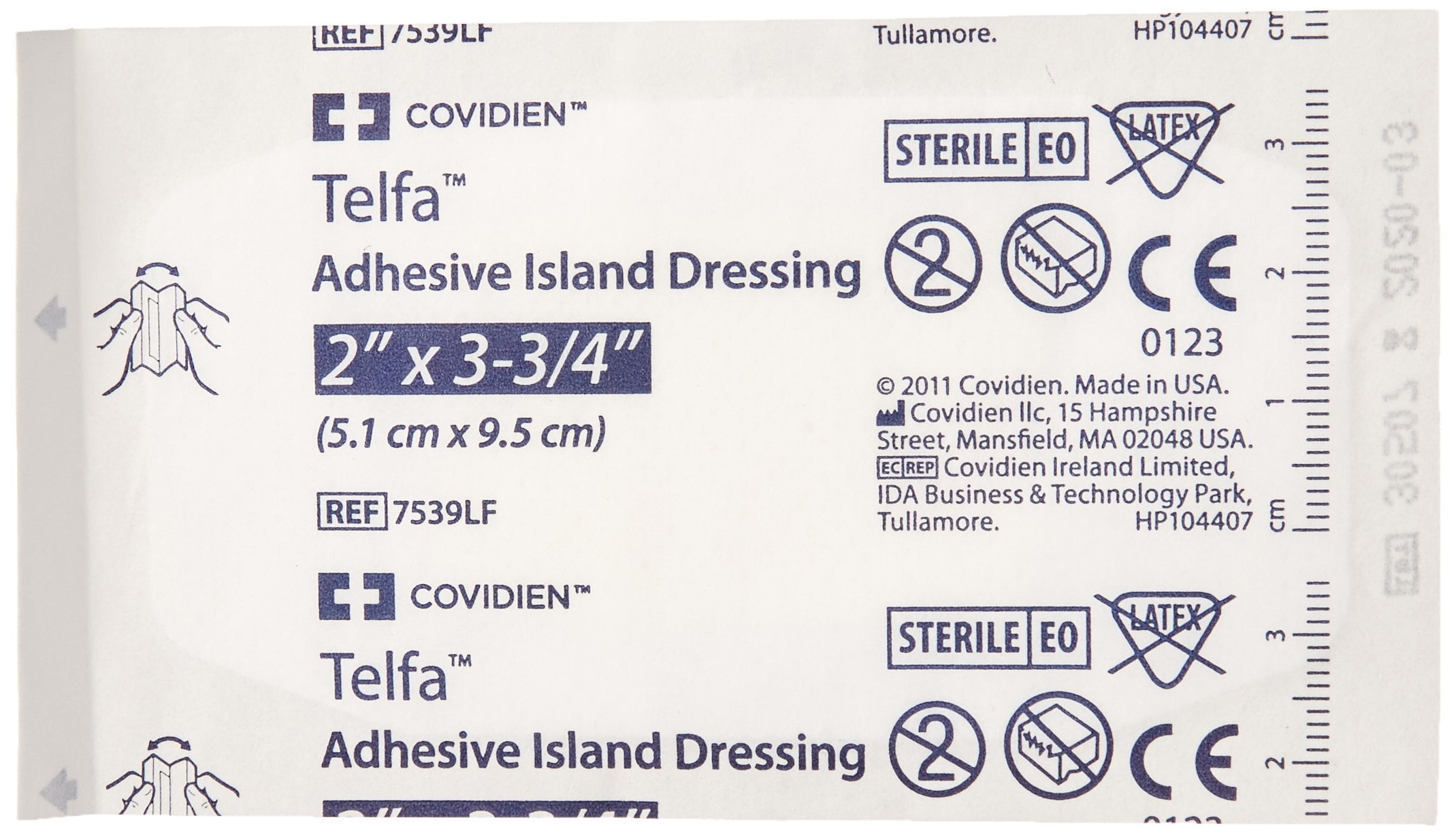 Covidien (n) Telfa Island Dressing 2 X33/4 Bx/50 LatexFree