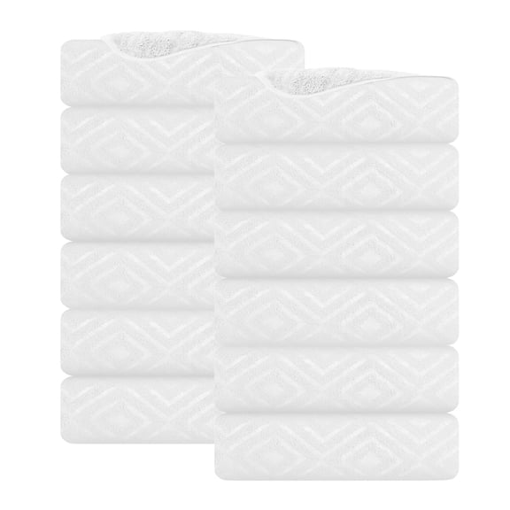 Covina Home 12 Pack White Hand Towel Set, Oversized Ultra Soft Microfiber Bathroom Bath Hand Towel Set Adult Luxury Lightweight Cozy Collection
