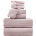 thumbnail image 1 of Covina Home 8 Piece Purple Taro Bath Towel Set Microfiber Bathroom Towel Set Ultra Soft Plush Oversized Towels Adult Luxury Bath Sheet, 1 of 9