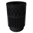 thumbnail image 1 of Witt Industries COV40P-FT-BK Covington Series 40 Gallon Steel Receptacle with Flat Top and Plastic Base - Black, 1 of 3