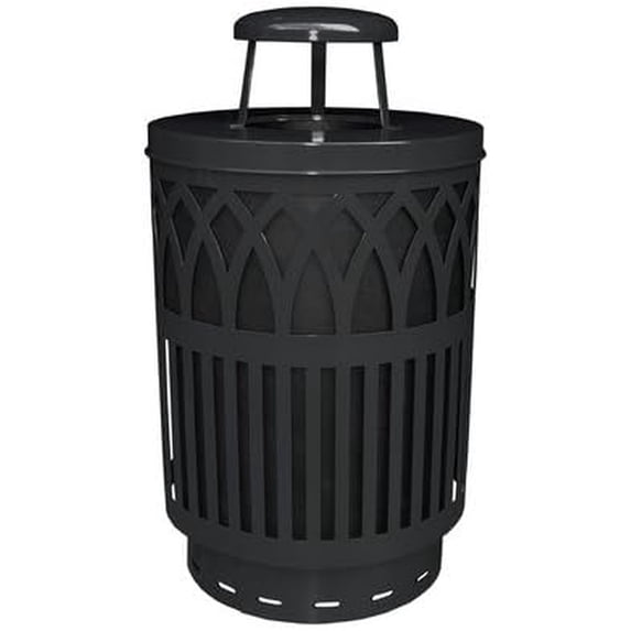 Witt Industries COV40P-RC-SLV Covington 40 Gallon Steel Rain Cover Receptacle, Silver