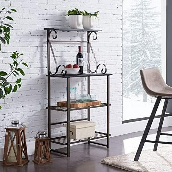 - Covington Metal Kitchen Shelves Bakers Rack Microwave Stand, Pewter$$Home Decor, Kitchen, & Other