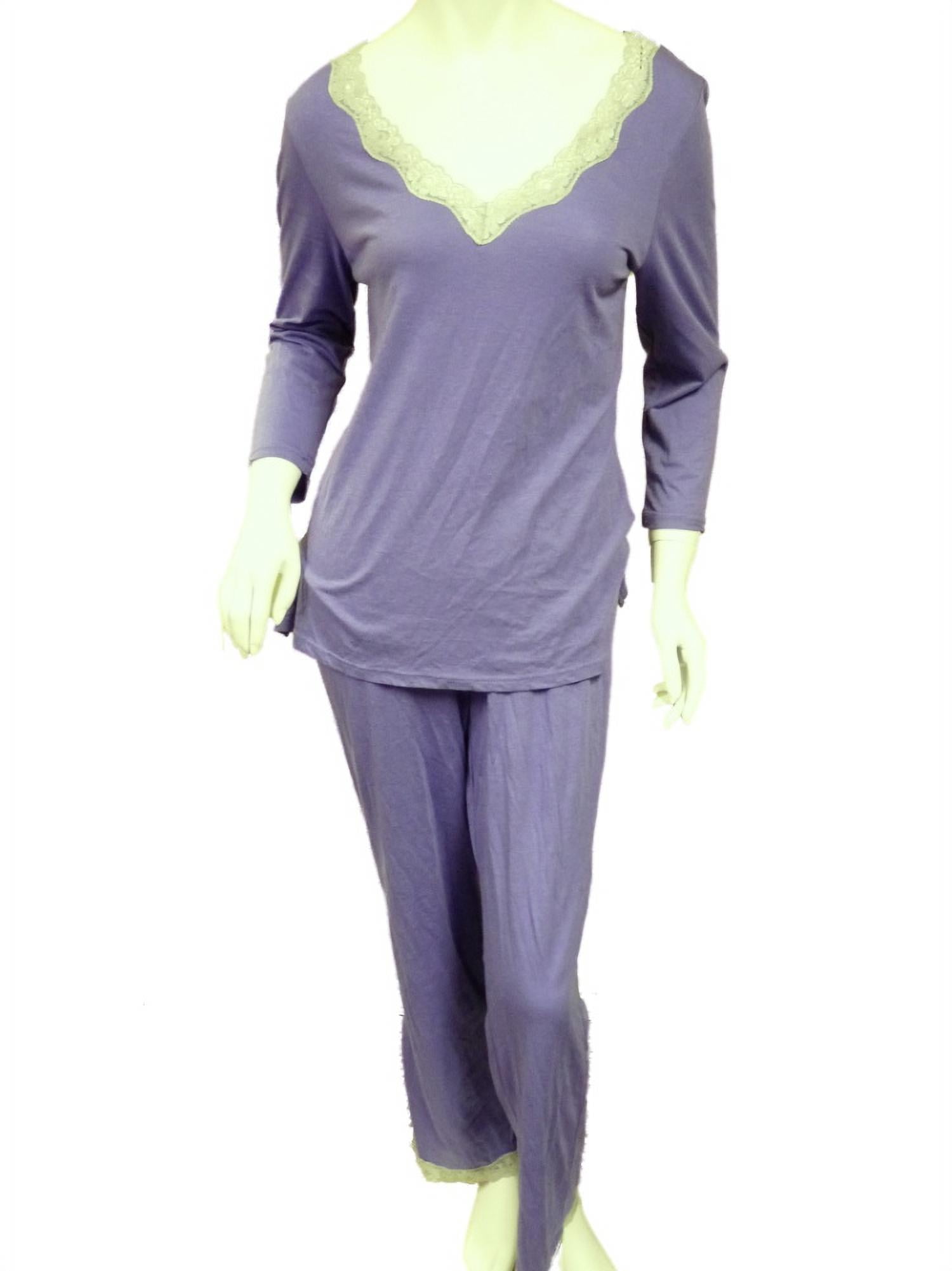 Covington Women Purple Pajamas Lightweight T-Shirt Feel Mid-Sleeve