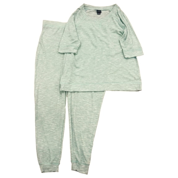 Covington Womens 2 PC Mint Green Pajama Lightweight Knit Mid-Sleeve PJ Set XL