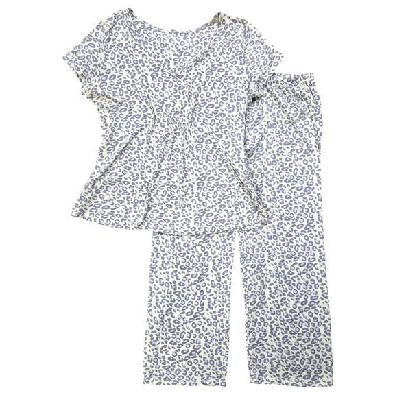 Covington Womens Animal Print Top & Bottoms Pajamas Sleep Set Size Large