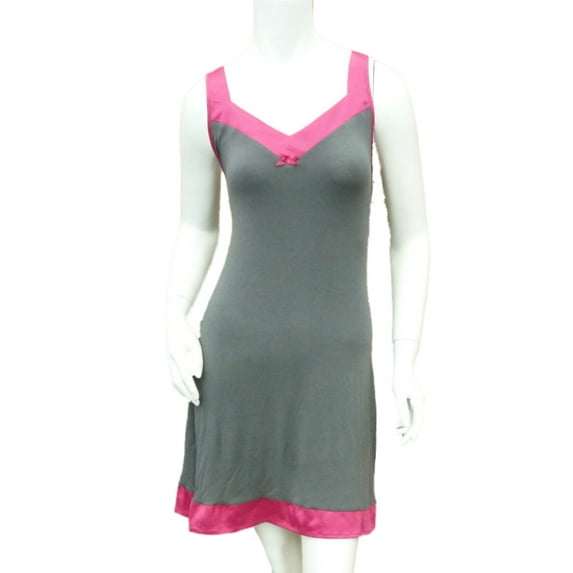 Covington Womens Gray Pink Sleep Shirt Jersey Knit Nightgown Nightie Chemise S