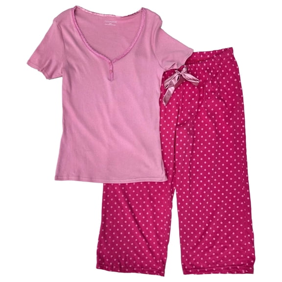 Covington Womens Pink Polka Dot Print Top & Bottoms Pajamas Sleep Set X-Large