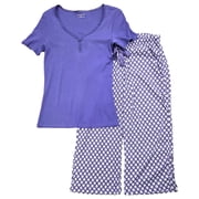 Covington Womens Purple Print Top & Medallion Bottoms Pajamas Sleep Set Medium