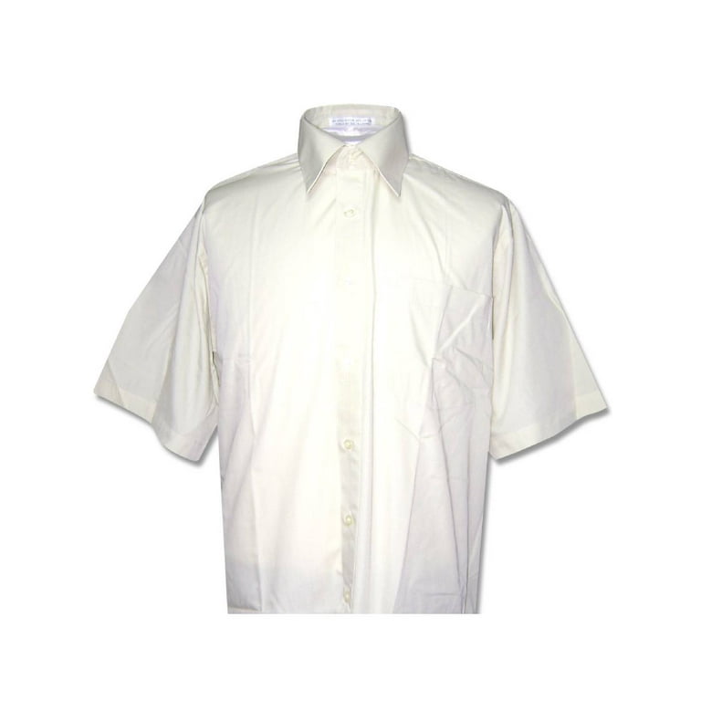 Mens ivory short sleeve dress shirts sale