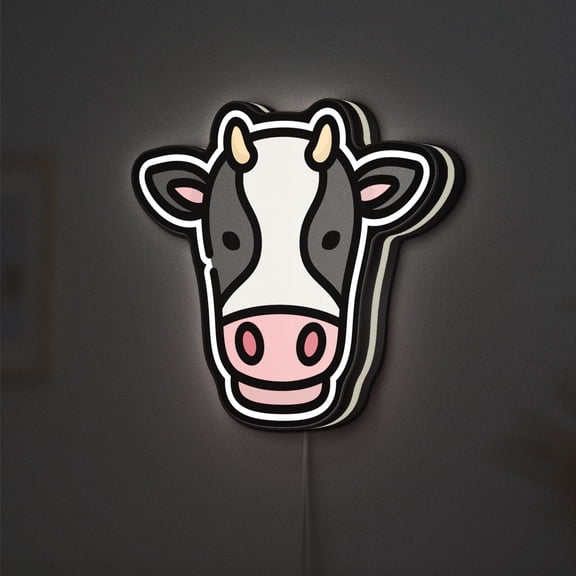 Cow 3D Novelty Light Box, Animal Kingdom Decor, Zoo Theme Wall Art, Ideal for Nature Enthusiasts (Height 24 inch, 60cm)