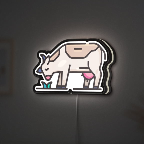 Cow 3D Novelty Light Box, Smart Farm Decor, Rustic Wall Art Sign, Ideal for Farmers And Kids (Height 12 inch, 30cm)