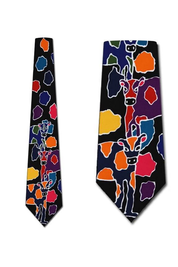Cow Abstract Necktie Mens Tie by Three Rooker