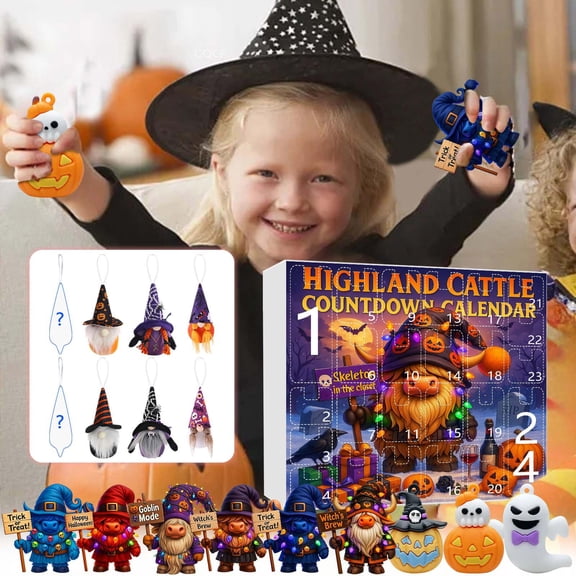 Cow Advent Calendar, Halloween 24 Day Countdown 2025, Horror Farm Theme Decor, Spooky Daily Surprise, Macabre Holiday Tradition