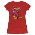 thumbnail image 1 of Cow And Chicken Al Rescate S/S Junior Women's T-Shirt Sheer Red, 1 of 2