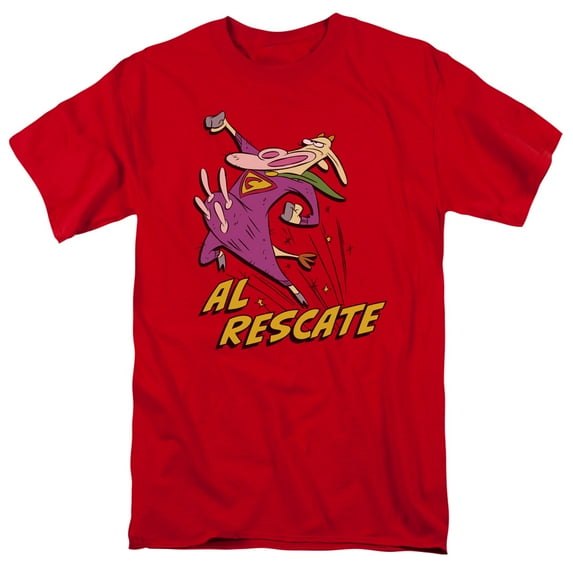 Cow And Chicken Cartoon Network Series Supercow Al Rescate Adult T-Shirt Tee