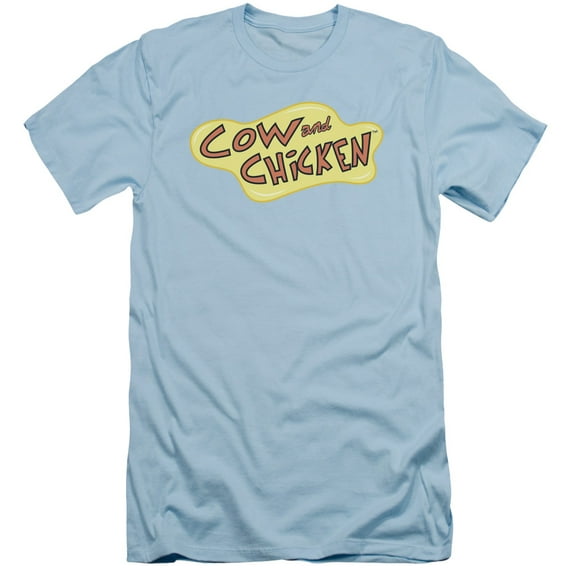 Cow And Chicken Cow Chicken Logo S/S Adult 30/1 T-Shirt Light Blue