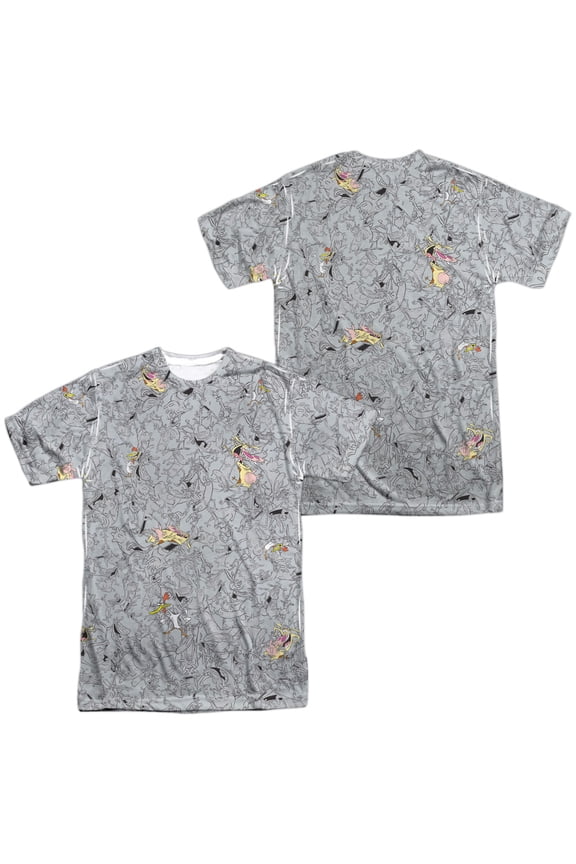 Cow and Chicken Cow Chicken Pattern Unisex Adult Sublimated Costume T Shirt (Front/Back), 2X-Large Multicolor
