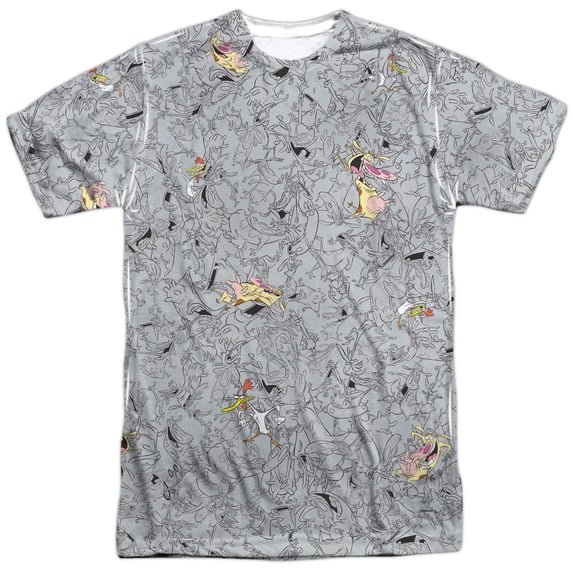 Cow And Chicken - Cow Chicken Pattern - Short Sleeve Shirt - XX-Large