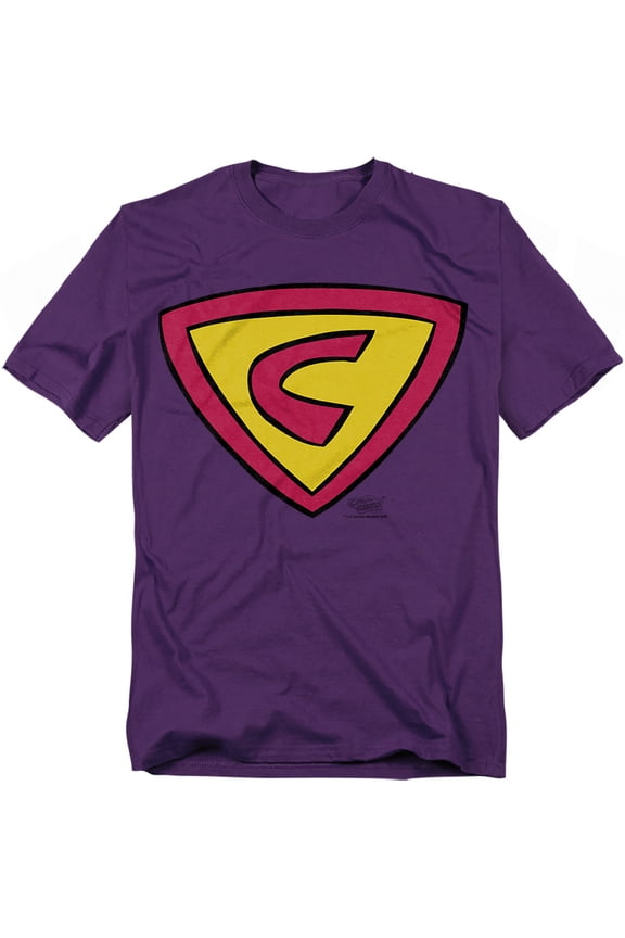 Cow And Chicken Men's Super Cow Logo T-shirt Purple