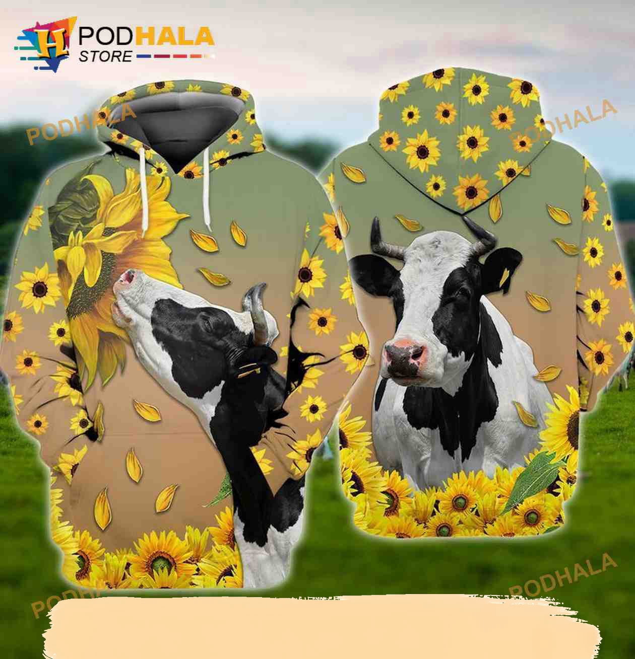 "Howdy" Cow Print Sunflower Magnet - 5.5 Inch, Made In USA, For Car, Fridge, Toolbox