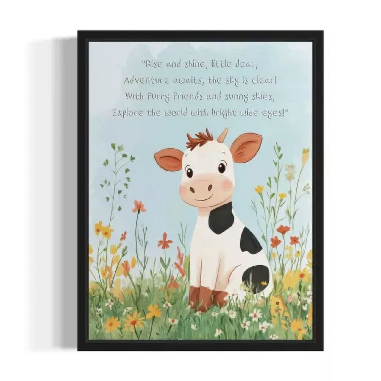 Cow Animal Kids Nursery With Poem Art Print Poster Wall Art Painting ...