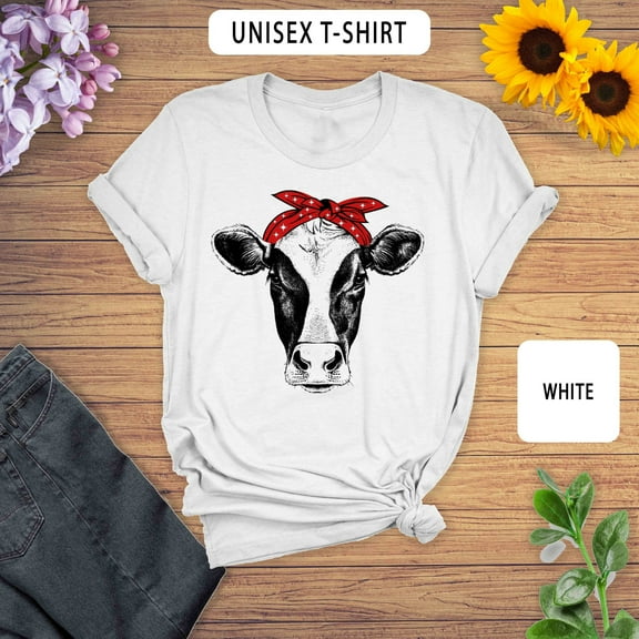 Cow Bandana T-Shirt: Funny Animal Lover Unisex Tee